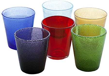 Kaleidos - Set 6 bicchieri Tumbler in vetro soffiato a bocca SURF MULTICOLOR