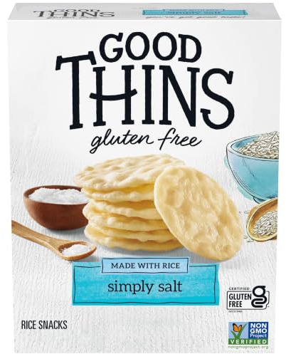 Good Thins Simply Salt Rice Snacks Gluten Free Crackers, Snack Crackers, 3.5 Oz
