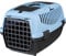 TRIXIE Transportbox Capri 2 – XS-S: 34 × 31 × 55 cm, grau/blau, Transportbox für Hunde bis 8 kg – Tragebox für Haustiere, mit Metalltür vorne und praktischem Gitter oben für einfachen Zugang – 39822