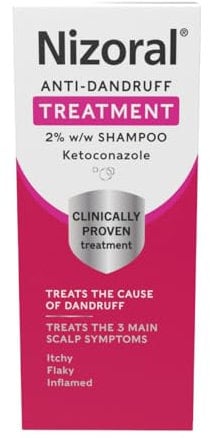 Nizoral Anti-Dandruff Treatment Shampoo, Treats and Prevents Dandruff, Clinically Proven to Control Itchy & Flaky Scalps, Contains Ketoconazole, 1 x 60ml