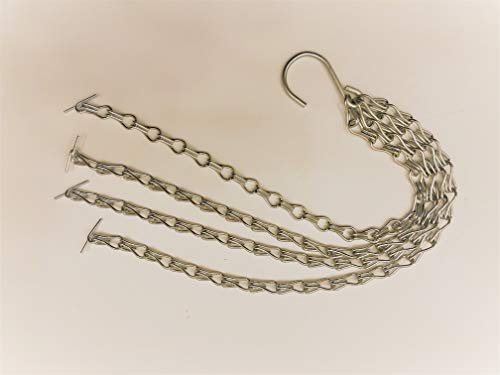 MyGardenGreen 2 Sets of Metal Chains for Easy Fill Hanging Baskets with T bar