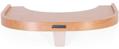 CHILDHOME, Tablette pour Chaise Haute Evolu 2, Ajustable en Profondeur, Facile d'installation, Matériaux de Qualité, Design, Bois de Hêtre, Couleur Bois Naturel
