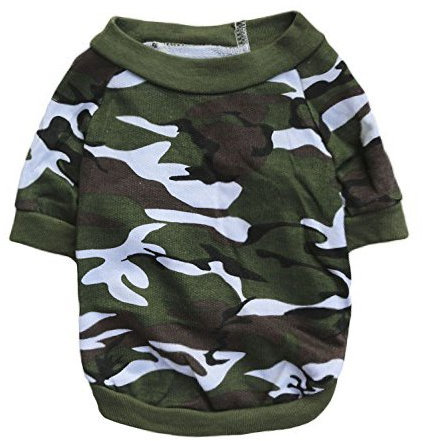 DroolingDog XS Hundeshirt Hundebekleidung Camo Dog T-Shirt XXS Puppy Tee XS Grün