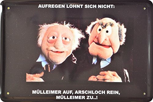 ComCard Barschild Statler und Waldorf mit Spruch 20x30cm Reklame Retro Blech Metal Sign XSP10BA