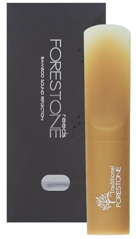 Forestone Traditional Synthetic Alto Saxophone Reed - French Filed Cut with Hybrid Bamboo Material - Robust and Clear Sound Profile - Long-Lasting - Made in Japan Medium Hard (MH)