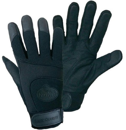 FerdyF. BLACK SECURITY Mechanics 1911-9 Clarino®-Kunstleder Montagehandschuh Größe (Handschuhe): 9, L EN 388 CAT II 1 P