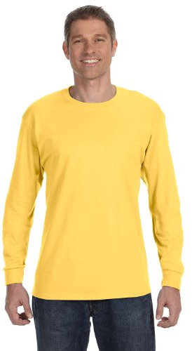 Jerzees 5.6 oz., 50/50 Heavyweight Blend Long-Sleeve T-Shirt - ISLAND YELLOW - 3XL (US)