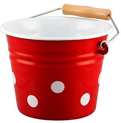 Münder Email Kindereimer,rot/weiß, Tupfen [A]