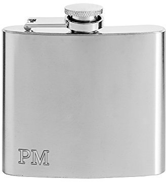 AMAVEL Flachmann aus Edelstahl mit Gravur Personalisiert mit kleinen Initialen, Geschenkidee, Füllmenge ca. 150 ml