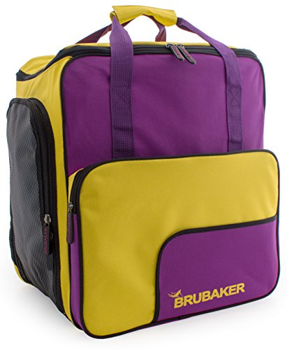 BRUBAKER Skischuhtasche Helmtasche Skischuhrucksack Superfunction Lila Gelb - Limited Edition -