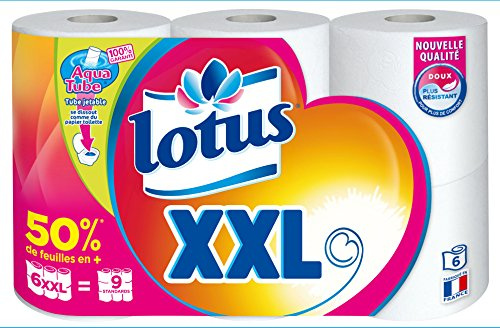Lotus 6 Rollen Toilettenpapier, weiß, Größe XXL – 2 Packungen à 6 Rollen