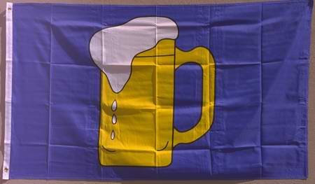 Buddel-Bini Flagge Fahne ca. 90x150 cm : Bierkrug Bierflagge Bierglas Bierkrugflagge