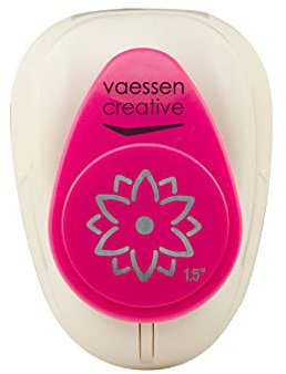 Vaessen Creative Motivstanzer 3D Blume - Lochstanzer 3,7 x 3,8 cm - Pop Up Stanzer für Kartengestaltung, Scrapbooking, Journaling - Kartenbasteln, Rosa
