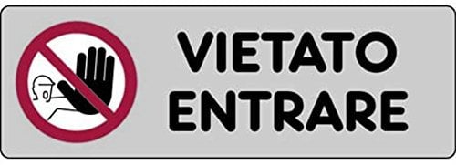 Adesivo Vietato Entrare abitazioni cancello porta 15CMx5CM Adesivo Vietato Entrare abitazioni cancello porta 15CMx5CM