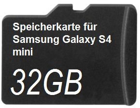 32GB Speicherkarte für Samsung Galaxy S4 Mini