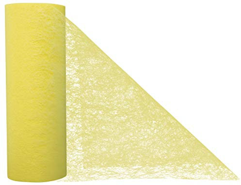 jb® 20m Tischband Tischläufer Tischvlies Vlies Vliesband Kommunion Konfirmation Tischdeko Band Dekostoff Deko Breite 23cm (zitronengelb)