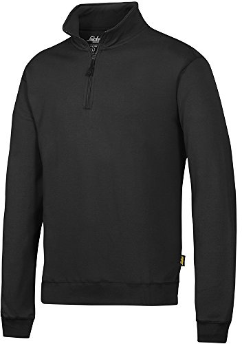 Snickers 28180400005 Size Medium Sweatshirt with 1/2 Zip - Black