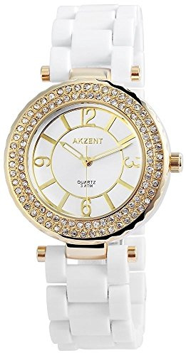 Akzent Damen Analog Quarz Uhr mit Plastik Armband SS8102000011