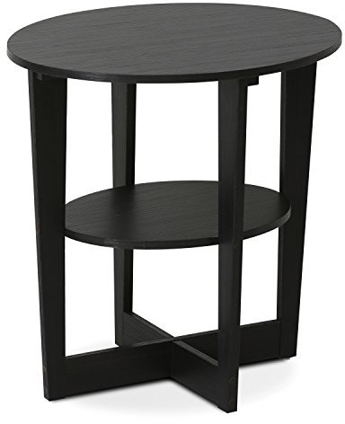 Furinno JAYA Ovaler Beistelltisch, holz, Nussbaum, 39.62 x 39.62 x 49.53 cm, Walnuss