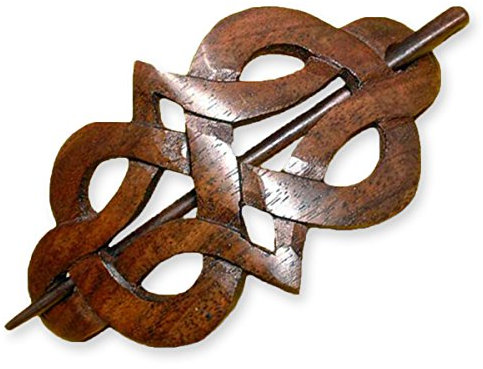 ISLAND PIERCINGS Haarspange Handarbeit aus Holz HS16, Keltisches Design, ca. 11cm, Unisex, 1 Stck