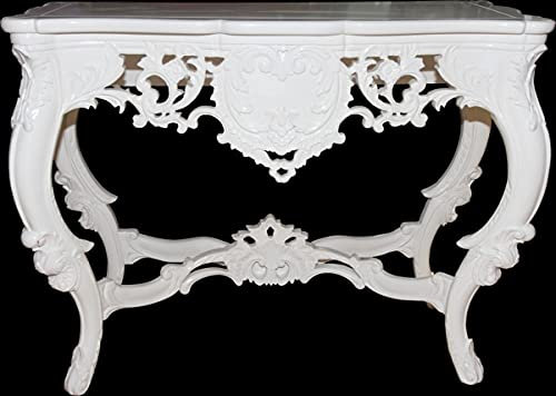 Casa Padrino Luxus Barock Konsolentisch Weiss - Konsole Tisch Beistelltisch