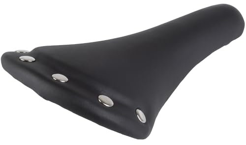 Fahrradsattel RIVET, aus Kunstleder, mit Edelstahlnieten, schwarz