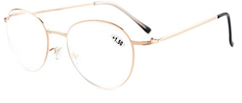Eyekepper Leser leichte ovale Retro Lesebrille Gold +3.0