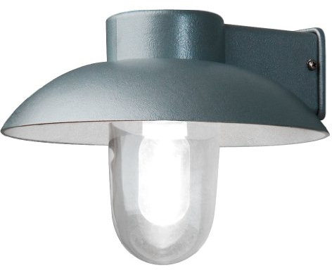 Konstsmide Mani 415-310 Wandleuchte / B: 29cm T: 31cm H: 21cm / 1x60W / IP44 / lackiertes Aluminium / silbergrau