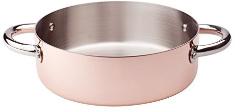 Töpfe Agnelli Schmorpfanne des Kupfer, des Fonds, Induktion, mit 2 Griffen, Edelstahl, 24 cm