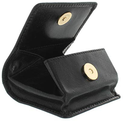 Visconti Leather Tray Coin Pouch 421 Black