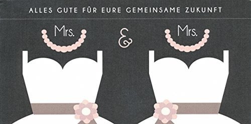 Hochwertige Hochzeitskarte, Glückwunschkarte, gleichgeschlechtlich Frau & Frau (Kleid)