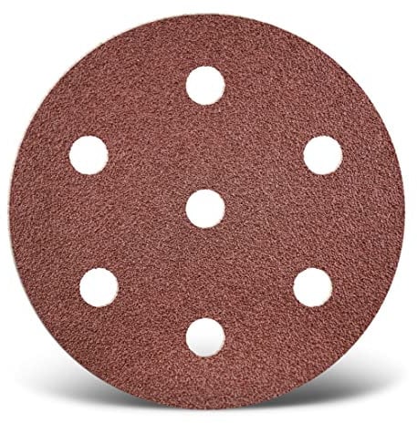 MENZER Red Disques abrasifs auto-agrippants, 90 mm, 7 trous, p. Ponceuses excentriques, Corindon normal (Lot de 50) G40