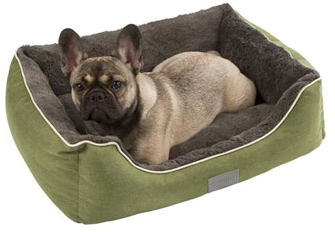 Kerbl Pet Kuschelbett Samuel, grün/grau, 50x40x15cm
