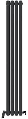 iBathUK Strata Tall Vertical Radiator, Single Oval Panel Radiators, 1600x240mm Slim Radiator, Wall Mounted for Bathroom,Kitchen,Living Room- Anthracite