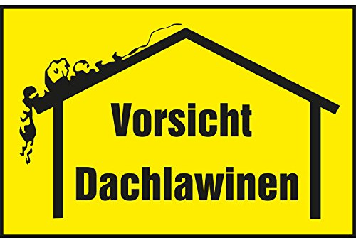 Warnschild Vorsicht Dachlawinen | 300x200 mm | gelb/schwarz | 1 Stück