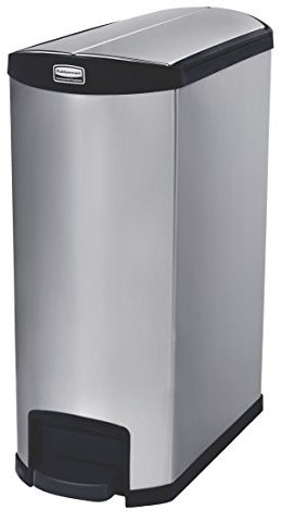 Rubbermaid Commercial Products Commercial Products 1902000 Slim Jim Step On Collecteur à Pédale En Métal Version etroite 90L - Noir
