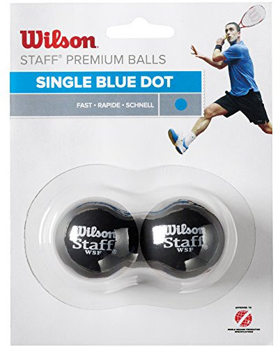 Wilson Staff Squash 2 Ball Squashbälle, Blau, 2 Stück