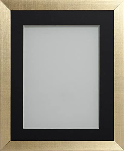 Frame Company Simpson Gold 20x16 Frame with Black Mount for 15x10 | Fits a 15x10 photo with mount or a 20x16 photo without mount, Frame size 20x16, Overall approx 21.6x17.6, Real Glass Front