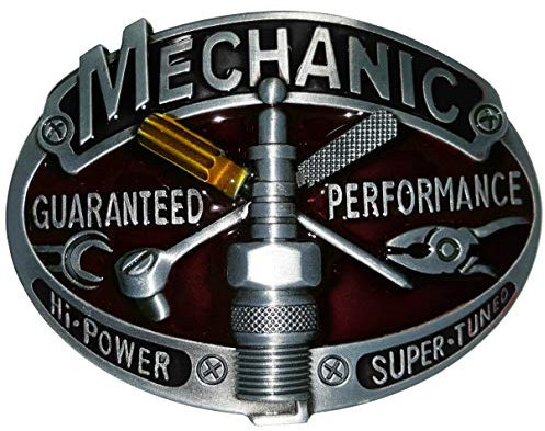 Shirtmatic Mechanic Mechaniker Buckle Gürtelschnallen Auto V8 Werkstatt Hot Rod Rockabilly (Performance)