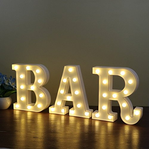 BAR - Illuminated Marquee Bar Sign - Lighted LED Marquee Word Sign - Pre-Lit Pub Bar Sign Light Battery Operated (22.63-in x 8.66-in)