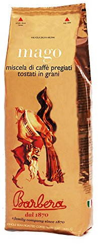 Caffè Barbera - Mago - 7 Origini - Caffe in Grani - Aromatico Intenso - Fruttato - Miscela di 7 Tipi di Caffè - 1kg