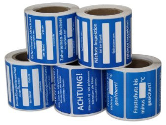 Kundendienstaufkleber, Text: Nächste Inspektion