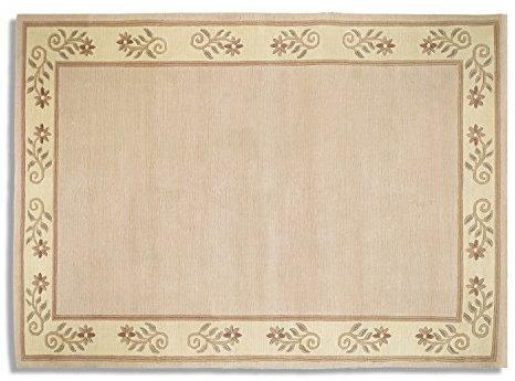 TITANIA SUPERB echter original handgeknüpfter Nepal Teppich in beige, Größe: 170x240 cm