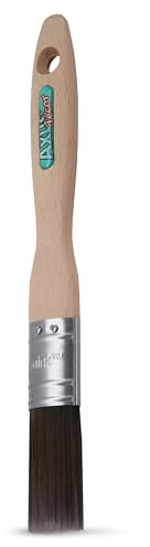 Axus Decor Silk Touch Paint Brush (Mink Series) - 1 / 25mm - For All Paints & Varnishes, Ceilings & Woodwork Edges, Smooth, Slightly Oval-Shaped Brush, Beech Wood Handles, Anti-Rust Stainless Steel