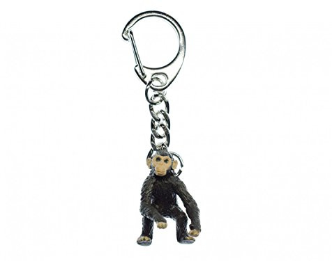 Miniblings Schimpanse Affe Menschenaffe Schlüsselanhänger - Handmade Modeschmuck I Anhänger Schlüsselring Schlüsselband Keyring - Schimpanse Affe Menschenaffe