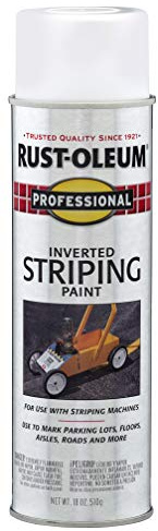 Rust-Oleum 2593838 Professional Inverted Striping Spray Paint, 18 oz, White
