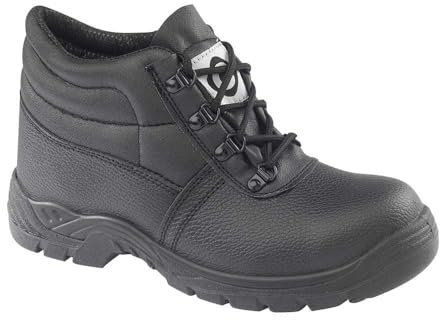 WorkTough 101SM08 Size-8 Safety Chukka Boot with Steel Midsole - Black