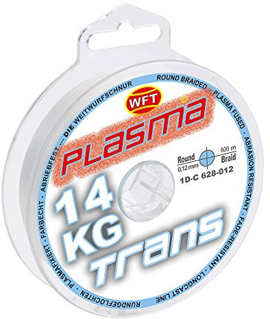 WFT KG Plasma Round 600m geflochtene Schnur 0,08mm-0,26mm, Durchmesser:0.14mm;Farbe:Transparent