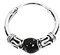 NKlaus Einzel 925 STERLING SILBER Keltische Bali Creole mit Kugel schwarz 12mm 7089