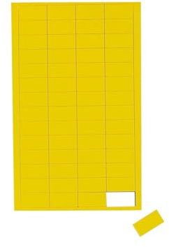 MAUL Magnete Rechteck (56 Stück) | Kleine Magnete für Magnettafel, Kalender und Whiteboard | Bunt | Klein 1x2 cm (LxB) | Beschriftbar mit Marker | Gelb